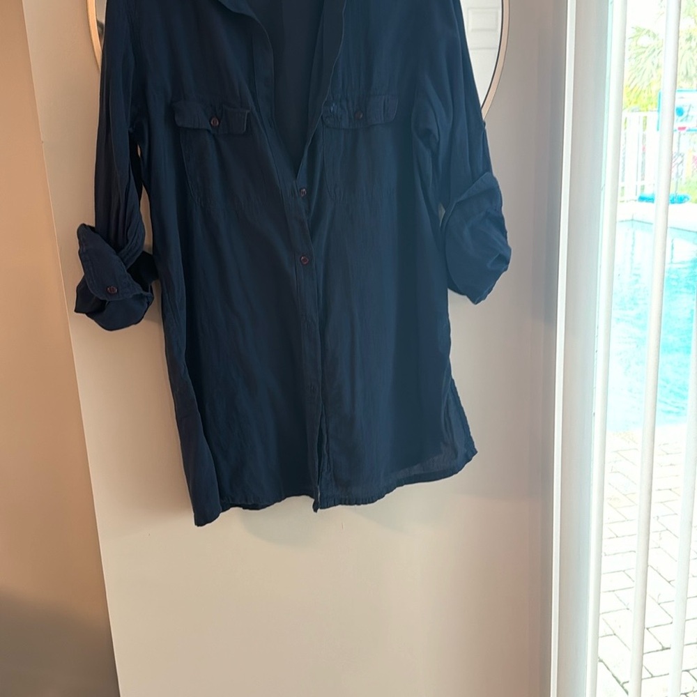 Navy Button-Up Shirt
